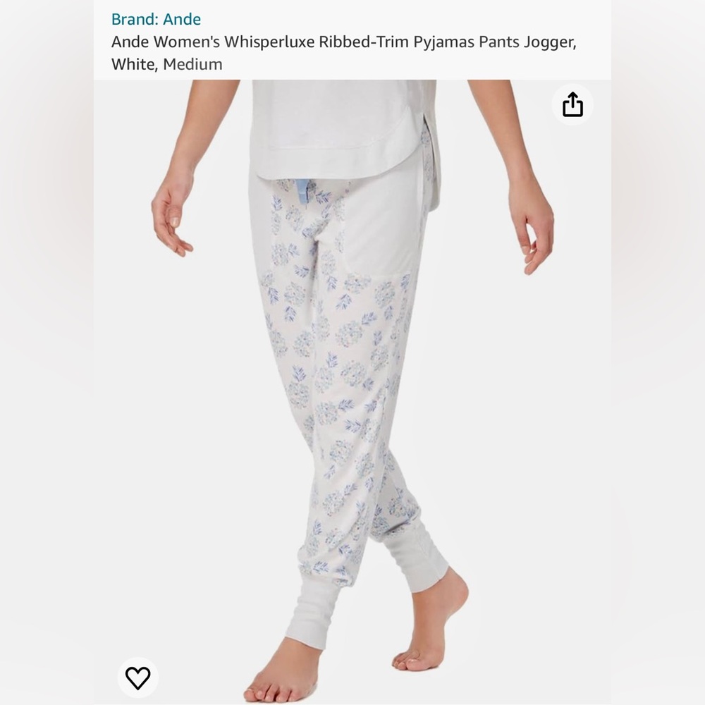 Ande Womens Large Whisperluxe Ribbed Trim Pajamas Pants Joggers Lounge Pineapple